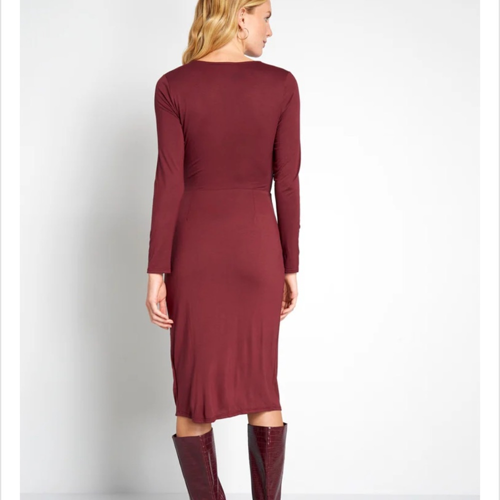 Modcloth Knit on the Town Faux-Wrap Dress - Picture 2 of 10
